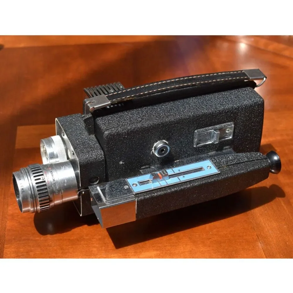 Rare Wittnauer Cine-Twin Zoom 800 8mm Movie Camera 1962 USA w/ Case & Manual